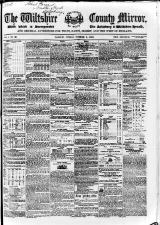 cover page of Wiltshire County Mirror published on November 2, 1852