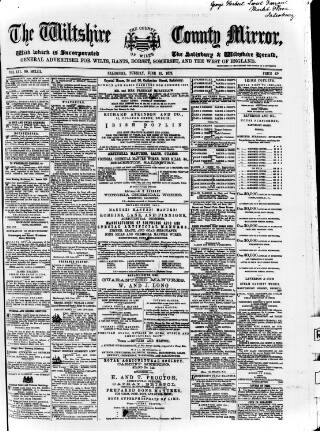 cover page of Wiltshire County Mirror published on June 18, 1872