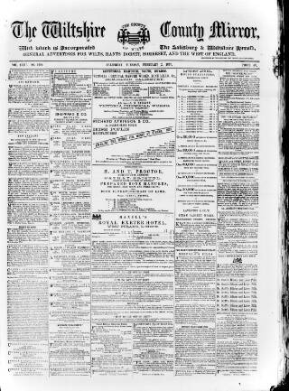cover page of Wiltshire County Mirror published on February 2, 1875