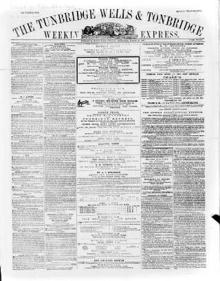 cover page of Tunbridge Wells Weekly Express published on March 19, 1867