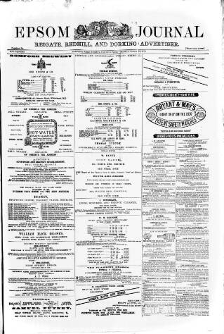 cover page of Epsom Journal published on March 19, 1872