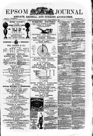 cover page of Epsom Journal published on November 2, 1880