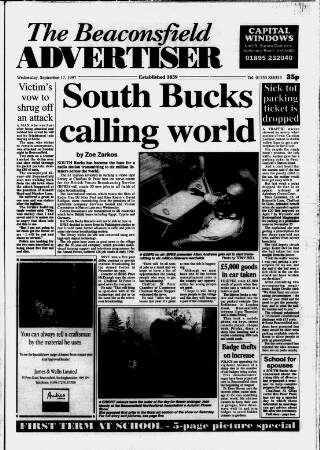 cover page of Beaconsfield Advertiser published on September 17, 1997