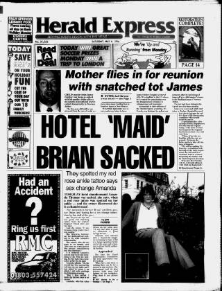 cover page of Torbay Express and South Devon Echo published on May 4, 1996