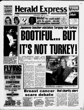 cover page of Torbay Express and South Devon Echo published on June 18, 1997