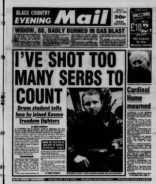 cover page of Sandwell Evening Mail published on June 18, 1999