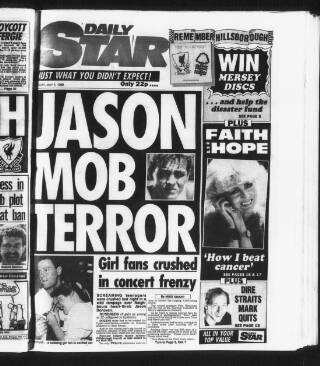 cover page of Daily Star published on May 4, 1989