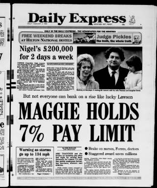 cover page of Daily Express published on February 2, 1990