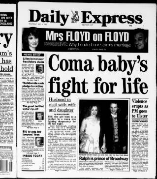cover page of Daily Express published on May 4, 1995