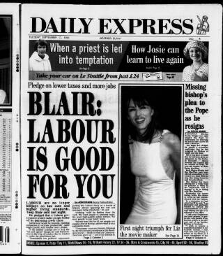 cover page of Daily Express published on September 17, 1996
