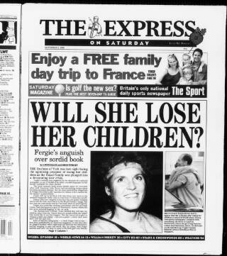 cover page of Daily Express published on November 2, 1996