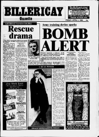 cover page of Billericay Gazette published on April 4, 1986