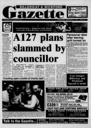 cover page of Billericay Gazette published on February 2, 1995