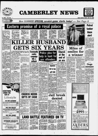 cover page of Camberley News published on May 20, 1988