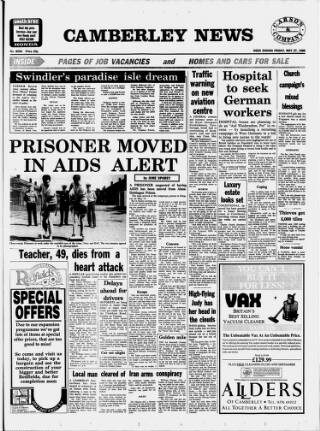 cover page of Camberley News published on May 27, 1988