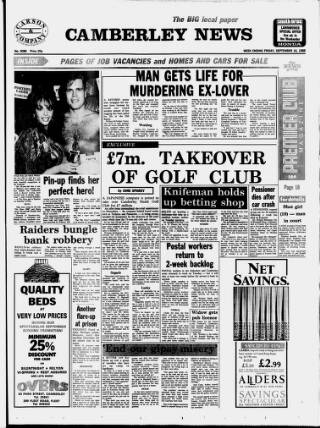 cover page of Camberley News published on September 16, 1988