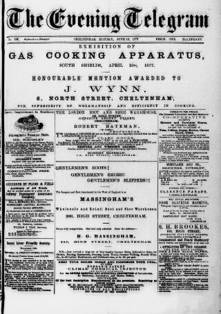 cover page of Evening Express Telegram (Cheltenham) published on June 18, 1877