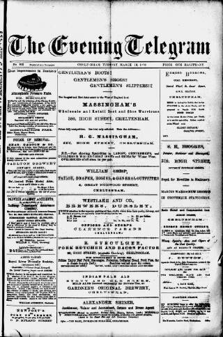 cover page of Evening Express Telegram (Cheltenham) published on March 19, 1878