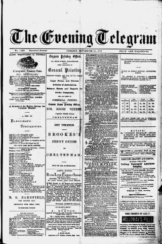 cover page of Evening Express Telegram (Cheltenham) published on September 17, 1878