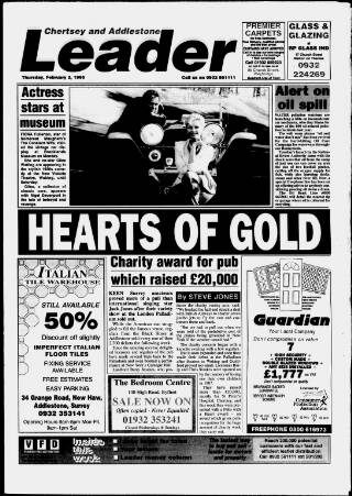 cover page of Chertsey & Addlestone Leader published on February 2, 1995