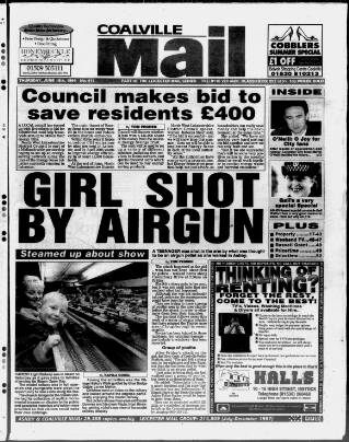 cover page of Coalville Mail published on June 18, 1998
