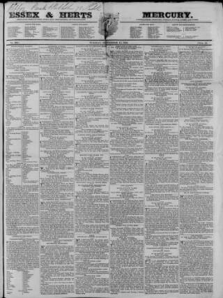 cover page of Essex & Herts Mercury published on September 17, 1833
