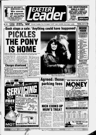 cover page of Exeter Leader published on June 18, 1987