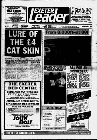 cover page of Exeter Leader published on May 4, 1989