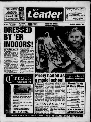 cover page of Exeter Leader published on March 19, 1992