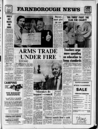 cover page of Farnborough News published on June 18, 1976