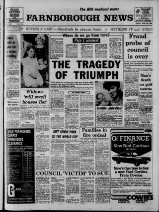 cover page of Farnborough News published on June 18, 1982
