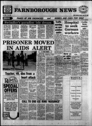 cover page of Farnborough News published on May 27, 1988