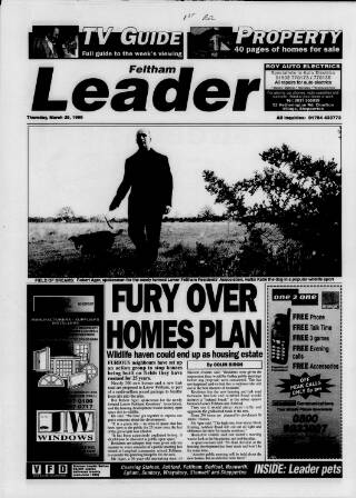 cover page of Feltham Leader published on March 25, 1999