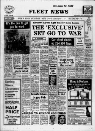 cover page of Fleet News published on February 27, 1987