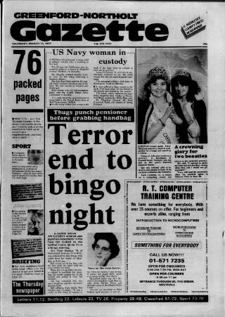 cover page of Greenford & Northolt Gazette published on March 19, 1987