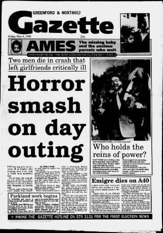 cover page of Greenford & Northolt Gazette published on May 4, 1990