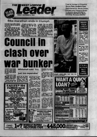 cover page of Hammersmith & Chiswick Leader published on November 2, 1984