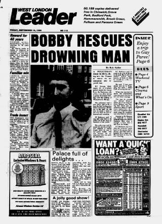 cover page of Hammersmith & Chiswick Leader published on September 12, 1986