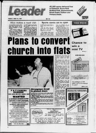 cover page of Hammersmith & Chiswick Leader published on June 19, 1987