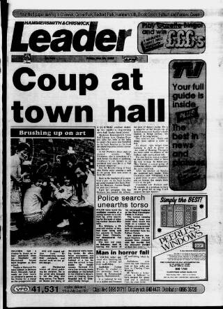 cover page of Hammersmith & Chiswick Leader published on May 20, 1988