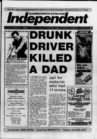 cover page of Hammersmith & Fulham Independent published on June 24, 1988