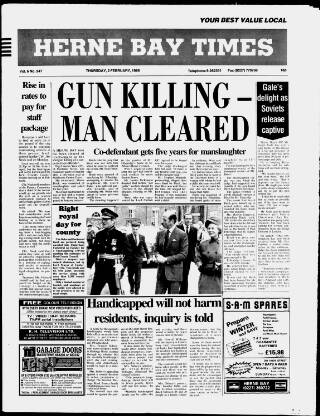 cover page of Herne Bay Times published on February 2, 1989