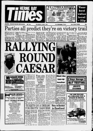 cover page of Herne Bay Times published on May 2, 1991