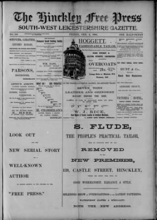 cover page of Hinckley Free Press published on February 2, 1900