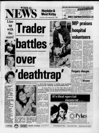 cover page of Hoylake & West Kirby News published on September 17, 1986