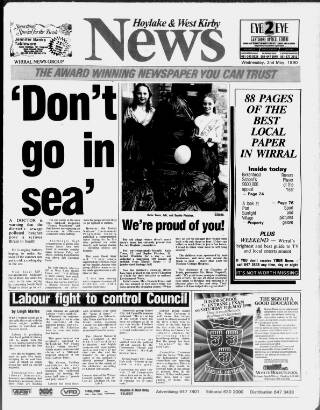 cover page of Hoylake & West Kirby News published on May 2, 1990