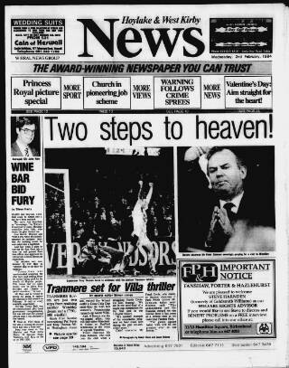 cover page of Hoylake & West Kirby News published on February 2, 1994