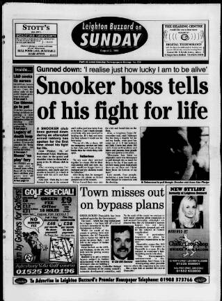 cover page of Leighton Buzzard on Sunday published on August 2, 1998