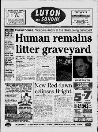cover page of Luton on Sunday published on May 4, 1997