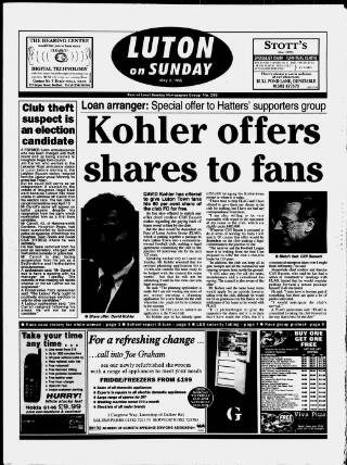 cover page of Luton on Sunday published on May 2, 1999